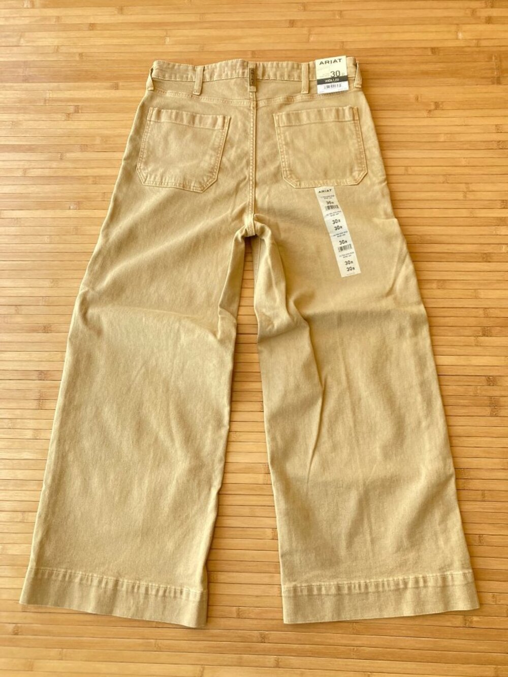 ARIAT Ultra High Rise Countryside Wide Leg Crop Jeans Womens 30 French Khaki NWT